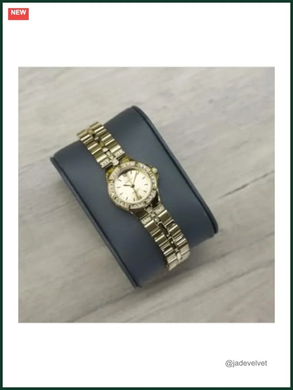 Swiss Quartz Gold Tone Stainless Steel Wrist Watch with Crystal Accents